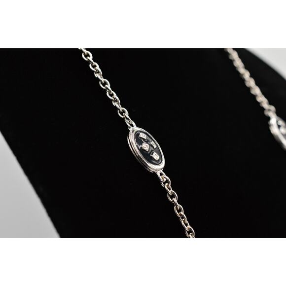 Givenchy Vintage Logo Necklace Reversible Black Bead Chain Runway Signed Bin1D - Picture 10 of 12